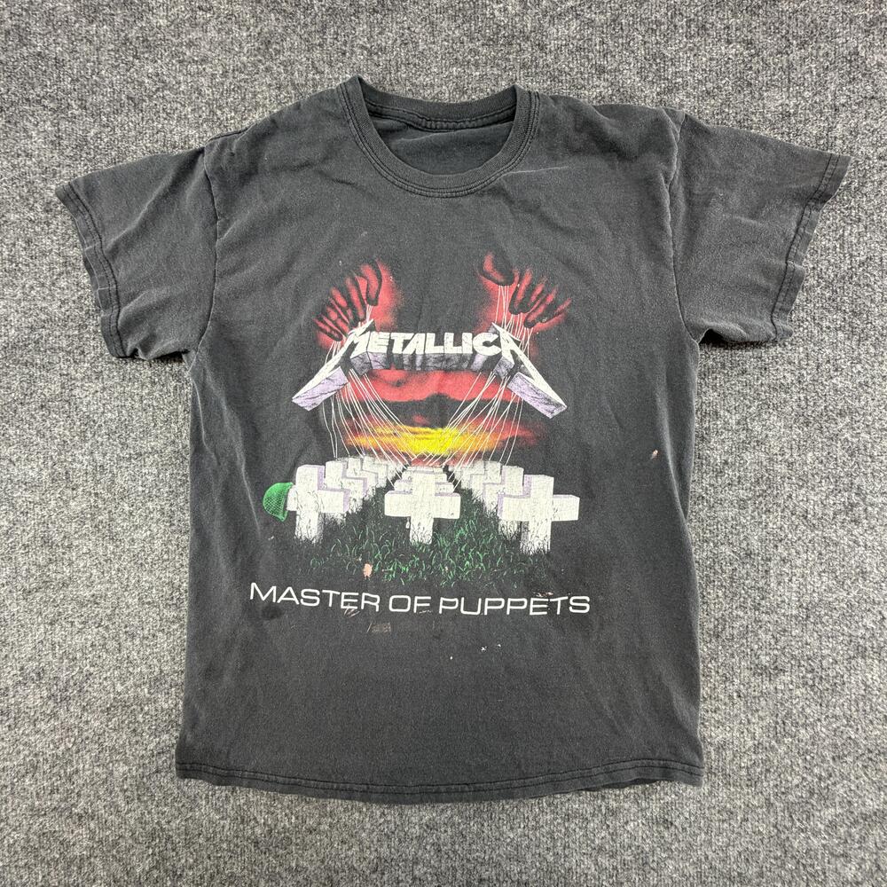 Metallica Master Of Puppets Shirt Mens Medium Black Band Graphic Tee Rock Metal